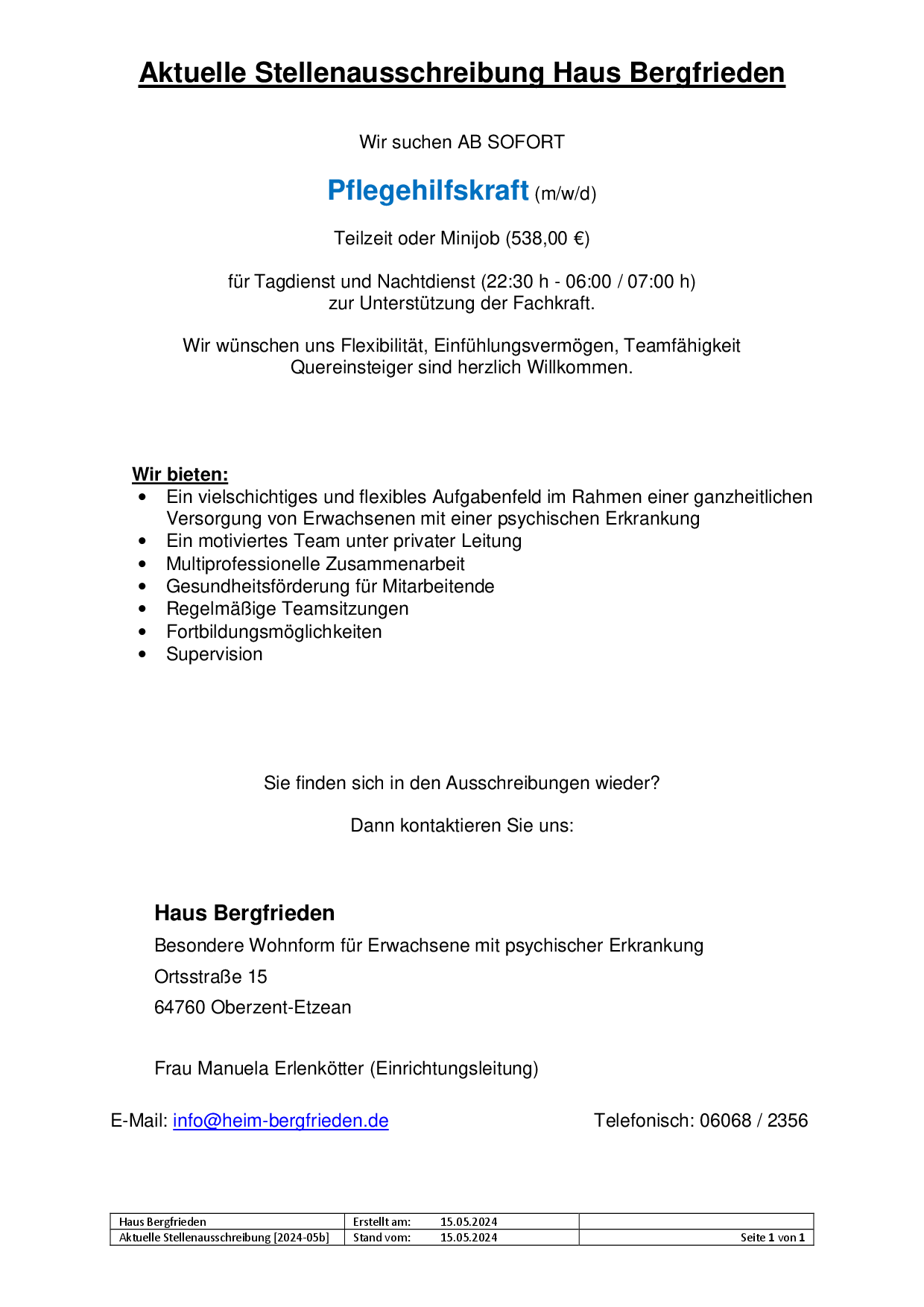 Stellenausschreibung 2024 05b